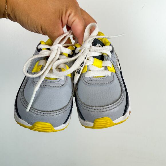 Nike Air Max 90 Go The Extra Smile Gray Yellow Sneakers - Toddler Infant 4C - Picture 3 of 8